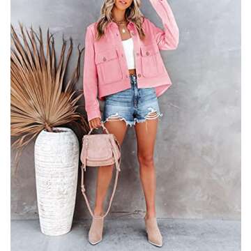 Stylish Women's Cropped Jacket with Pockets