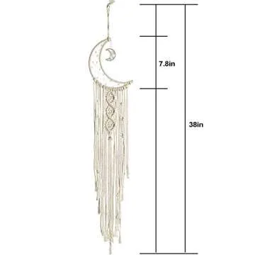 Moon Dream Catcher, Home Decor, Bohemian Dream Catcher, Gifts for mom, Friends, Women, Girls, Wall Decor, Bedroom Decoration.