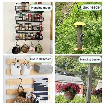 Durable 12-Pack Vinyl Coated S Hooks for Home Organization