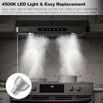 VIKIO HOME 30 inch Under Cabinet Range Hood with 980 CFM Performance