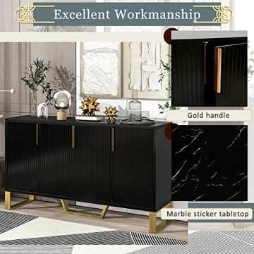 VilroCaz Modern 60'' Large Storage Cabinet Sideboard