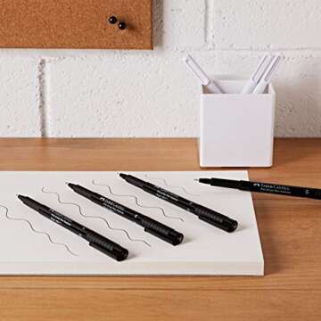 Faber-Castell Pitt Artist Pen 167115 India Ink Pens Pack of 4 M F S XS Black