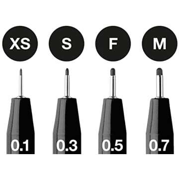 Faber-Castell Pitt Artist Pen 167115 India Ink Pens Pack of 4 M F S XS Black