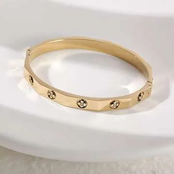 WISTIC Gold Bangle Four Leaf Clover Jewelry for Everyone