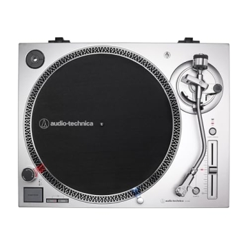 Audio-Technica AT-LP120XUSB-SV Direct-Drive Turntable (Analog & USB), Fully Manual, Hi-Fi, 3 Speed, Convert Vinyl to Digital, Anti-Skate and Variable Pitch Control, Silver