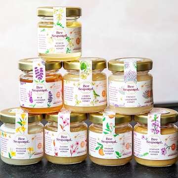 Bee Seasonal Organic & Raw Honey Gift Box - 8 Pack - 14oz.