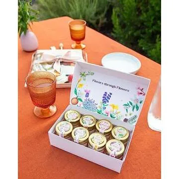 Bee Seasonal Organic & Raw Honey Gift Box - 8 Pack - 14oz.