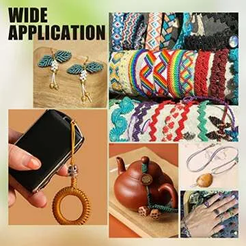 PH PandaHall 600 Yards 0.8mm Nylon Beading String Cord 6 Colors Chinese Knotting Cord Nylon Kumihimo Macrame Thread Braided Lift Shade Cord for Friendship Bracelets Christmas Tree Ornament Hair Decor