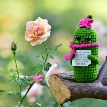 KALAWALK Funny Crochet Pickles with Affirmations Cards