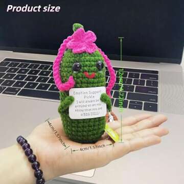 KALAWALK Funny Crochet Pickles with Affirmations Cards