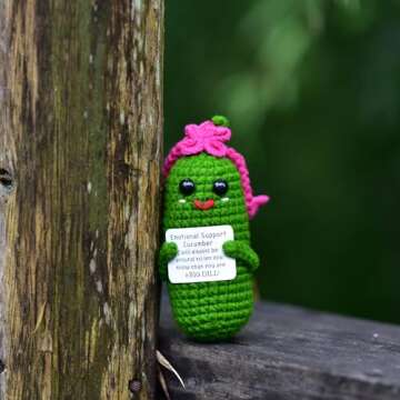 KALAWALK Funny Crochet Pickles with Affirmations Cards
