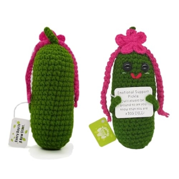 KALAWALK Funny Crochet Pickles with Affirmations Cards