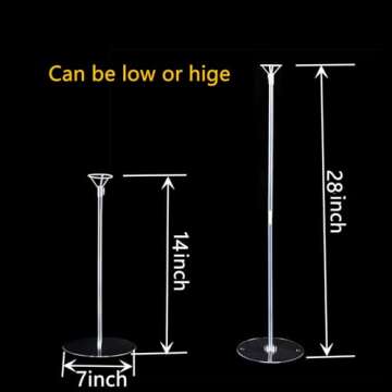 Balloon Stand Kits Balloon Holders for Table 6 Pack Reusable Clear Balloon Stick with Base for Table/Floor for Big Balloons, Decor for Birthday/Wedding/Baby Shower Balloon Centerpieces