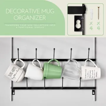 Sorbus Mug Rack - Stylish 27 Hook Wall Organizer