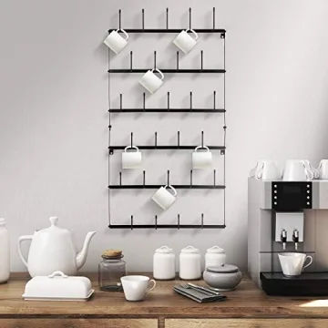Sorbus Mug Rack - Stylish 27 Hook Wall Organizer