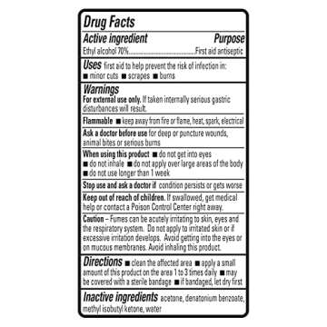 Amazon Basics 70% Ethyl Rubbing Alcohol First Aid Antiseptic, Unscented, 16 Fluid Ounces (Previously Solimo)
