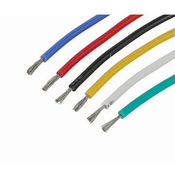 TUOFENG 18 Gauge Wire Spool 13.2ft / 4m Each 6 Colors,18 AWG Stranded Wire Hook up Wire Kit, Silicone Rubber Insulated/Tinned Copper/Flexible/18AWG Wire for Automotive Wiring