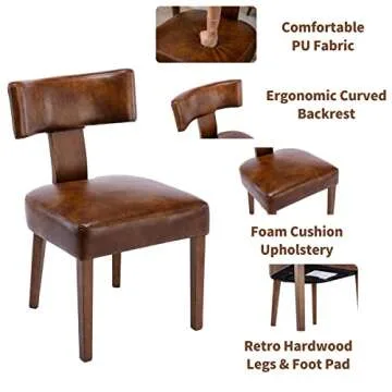 HNY Century Modern Dining Chairs Set of 4 for Comfort