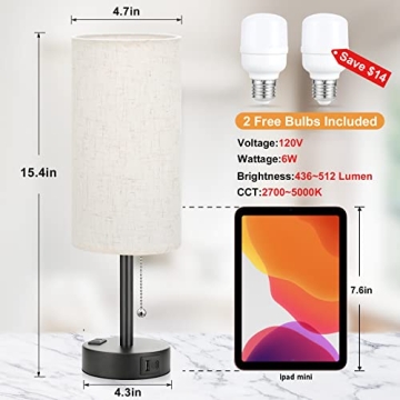 Stylish USB Bedroom Lamp Set - 3 Color Modes Included