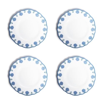 Two's Company Hydrangea Dinner Plates Set of 4 - Elegant Floral Melamine Dinnerware, Shatter-Resista...