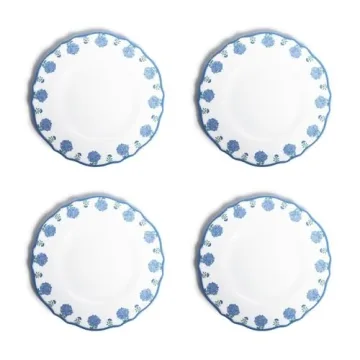 Two's Company Hydrangea Dinner Plates Set of 4 - Elegant Floral Melamine Dinnerware, Shatter-Resista...