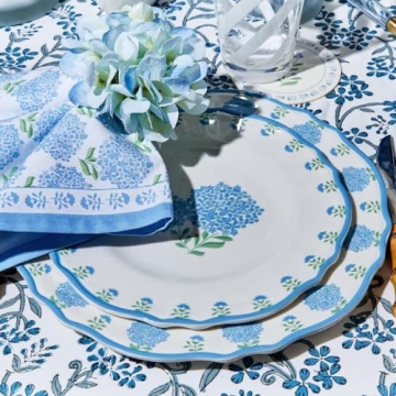 Two's Company Hydrangea Dinner Plates for Elegant Dining