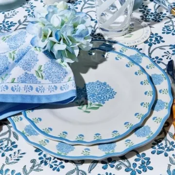 Two's Company Hydrangea Dinner Plates for Elegant Dining