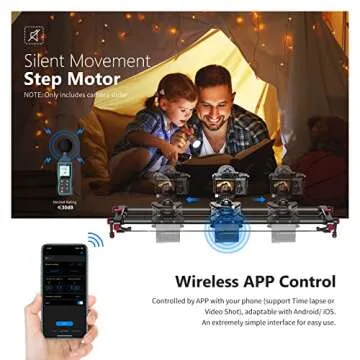 NEEWER 31.5"/80cm Motorized Camera Slider, App Wireless Control Carbon Fiber Dolly Rail Slider, Supp...