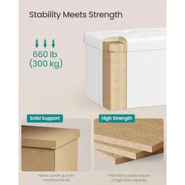 SONGMICS Folding Storage Ottoman - Stylish & Versatile