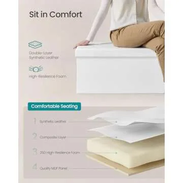 SONGMICS Folding Storage Ottoman - Stylish & Versatile