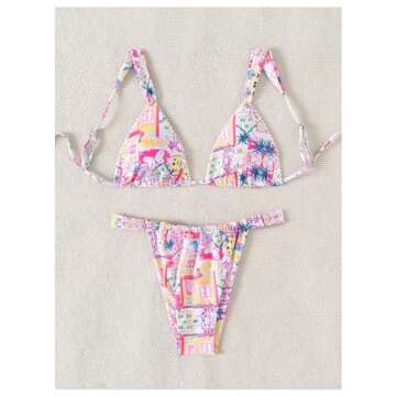 Generic Women's High Waisted Floral Print Bikini Set