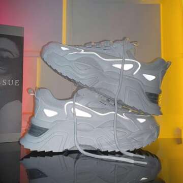 YYSPR Women's Fashion Platform Lace Up Sneakers for Comfort and Style