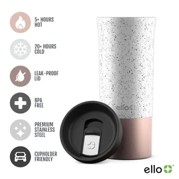 Ello Miri 16oz Stainless Steel Travel Mug for Coffee and Tea
