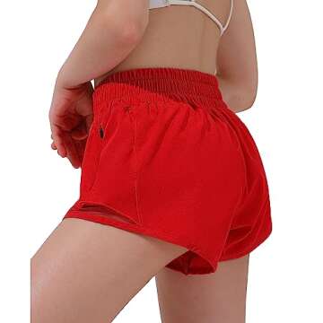 Aurefin Girls Athletic Shorts, Lightweight Running Shorts for Teen Girls Kids Sports Active Shorts w...