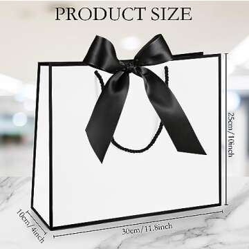Silkfly 12 Pcs Thank You Gift Bags with Handles - Elegant Gift Bags for Every Occasion