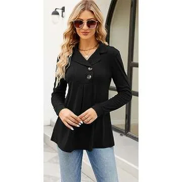 Newchoice Women's Long Sleeve Dressy Tunic Top - Stylish & Comfortable Oversized Sweater