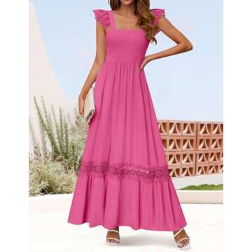 Elegant ZESICA Summer Lace Strap Maxi Dress for Women