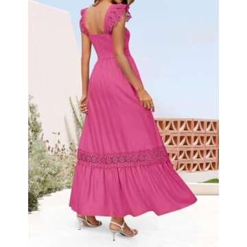 Elegant ZESICA Summer Lace Strap Maxi Dress for Women