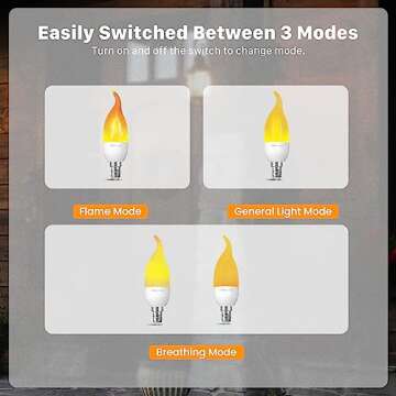 Hompavo LED Flame Light Bulbs - Flickering Warm Ambiance