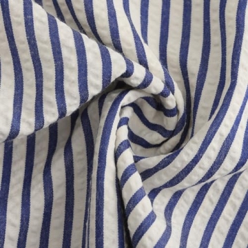 XIBAOBAO Women's Blue White Striped Seersucker Pants Pinstripe High Waist Drawstring Lounge Pants Beach Lightweight Palazzo Trousers XL