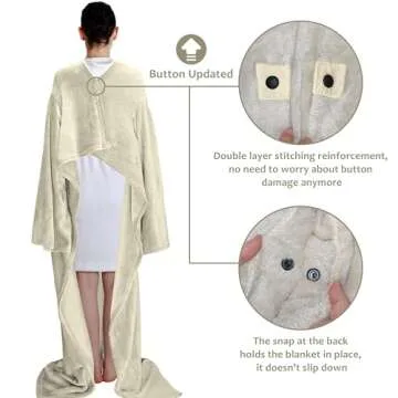 Solaris Wearable Blanket with Sleeves for Adults, Softness Comfort Warmth Fleece Gift for Women Men, Snuggy Body Throw TV Blanket for Home Office Lounge, Gift for Your Lover