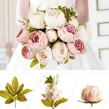 Artificial Peony Silk Flowers for Home Decor and Weddings