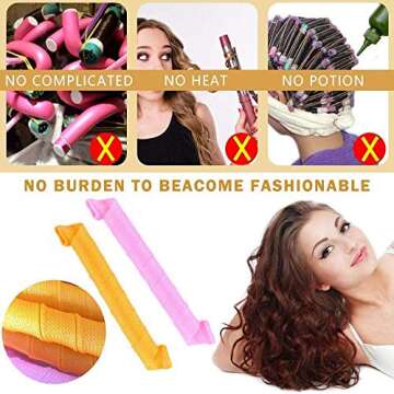 64Pcs No Heat Hair Curlers Spiral Curls Kit