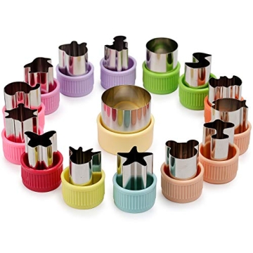 Kayaso Kids Vegetable Cutter Shapes Set, 15 Pcs Stainless Steel