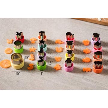 Kayaso Kids Vegetable Cutter Shapes Set, 15 Pcs Stainless Steel