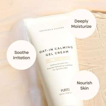 PURITO Oat-in Calming Gel Cream 100 ml / 3.38 fl. oz. vegan, facial cream, moisture cream for face, natural ingredients