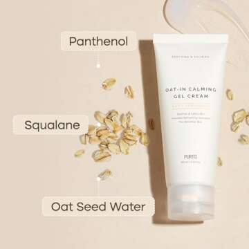 PURITO Oat-in Calming Gel Cream 100 ml / 3.38 fl. oz. vegan, facial cream, moisture cream for face, natural ingredients