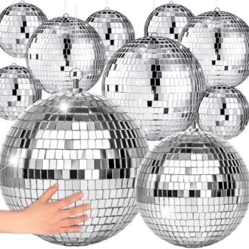 17 Pack Large Disco Ball Hanging Disco Ball Small Disco Ball Mirror Disco Balls Decorations for Part...