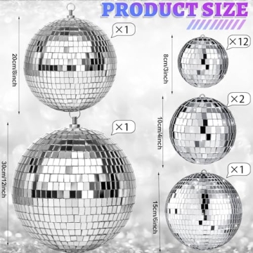 17 Pack Disco Ball Hanging Decorations for Every Celebration