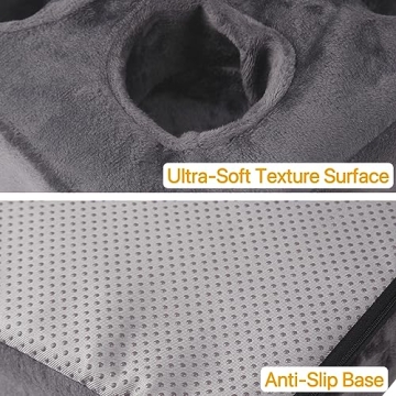 Xchouxer Couch and Bed Cup Holder Pillow, Sofa Organizer Caddy for Drinks, Remotes, Phones, Snacks (Gray)